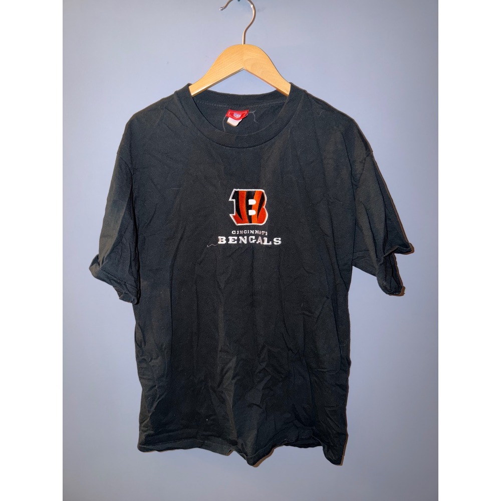 NFL Cincinnati Bengals Embroidered Logo T-Shirt Black Mens‎ Large Football Tee